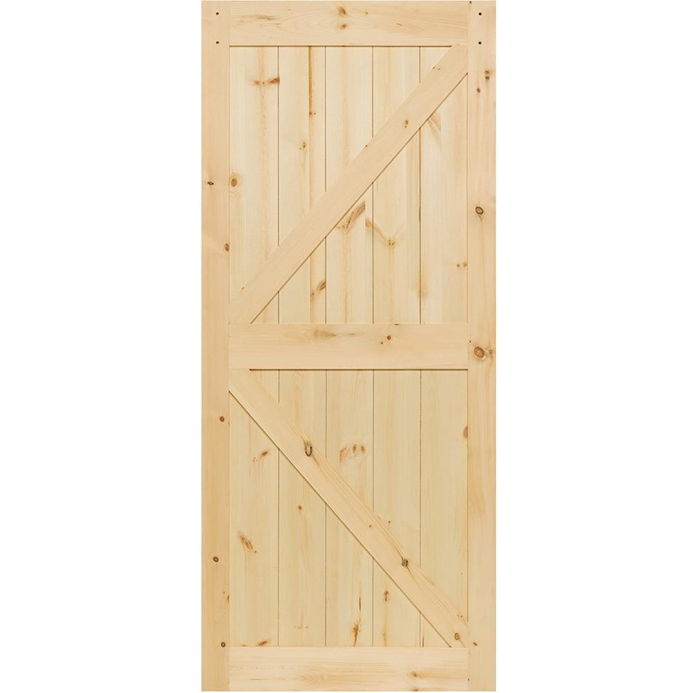 30 in. x 83.5 in K-Rail Unfinished Solid Core Pine Barn Door Slab