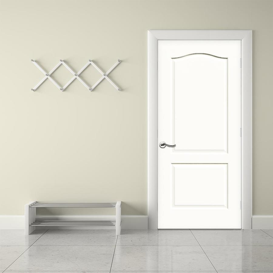 American Building Supply Princeton 30-in x 80-in Primed 2-Panel Arch Top Hollow Core Primed Molded Composite Right Hand Inswing Single Prehung Interior Door