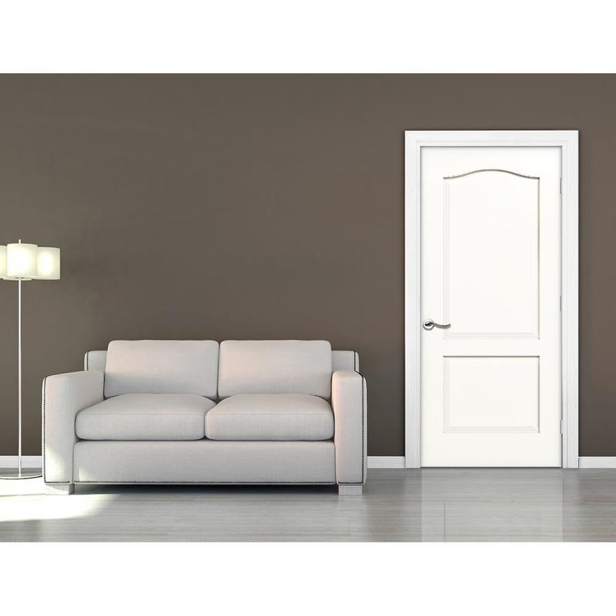 American Building Supply Camden 30-in x 80-in Primed 2-Panel Arch Top Hollow Core Primed Molded Composite Slab Door