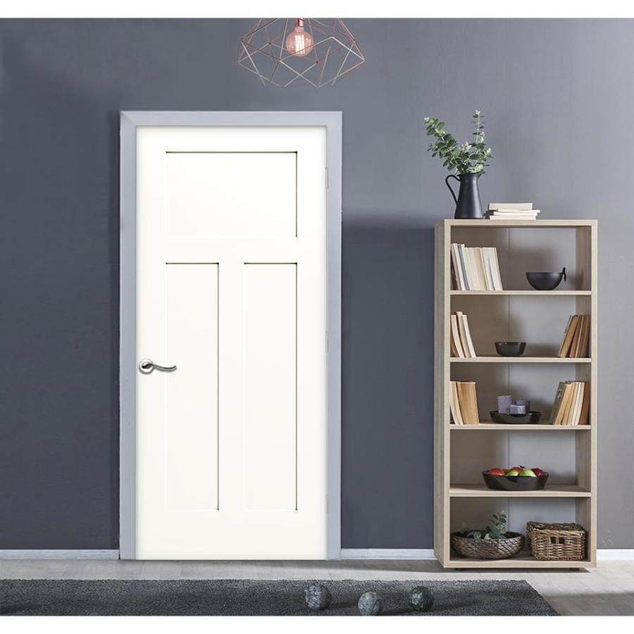 American Building Supply Craftsman III 30-in x 80-in Primed 3-Panel Craftsman Hollow Core Primed Molded Composite Slab Door