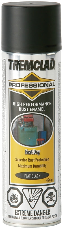 Tremclad 5707588838 Rust Preventative Spray Paint, Flat, Black, 426 g, Can