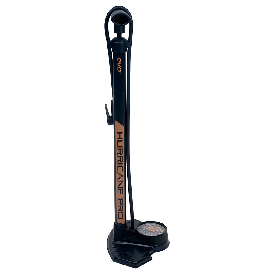 EVO Hurricane Pro Floor Pump, SmartHead, 160psi, Black/Gold