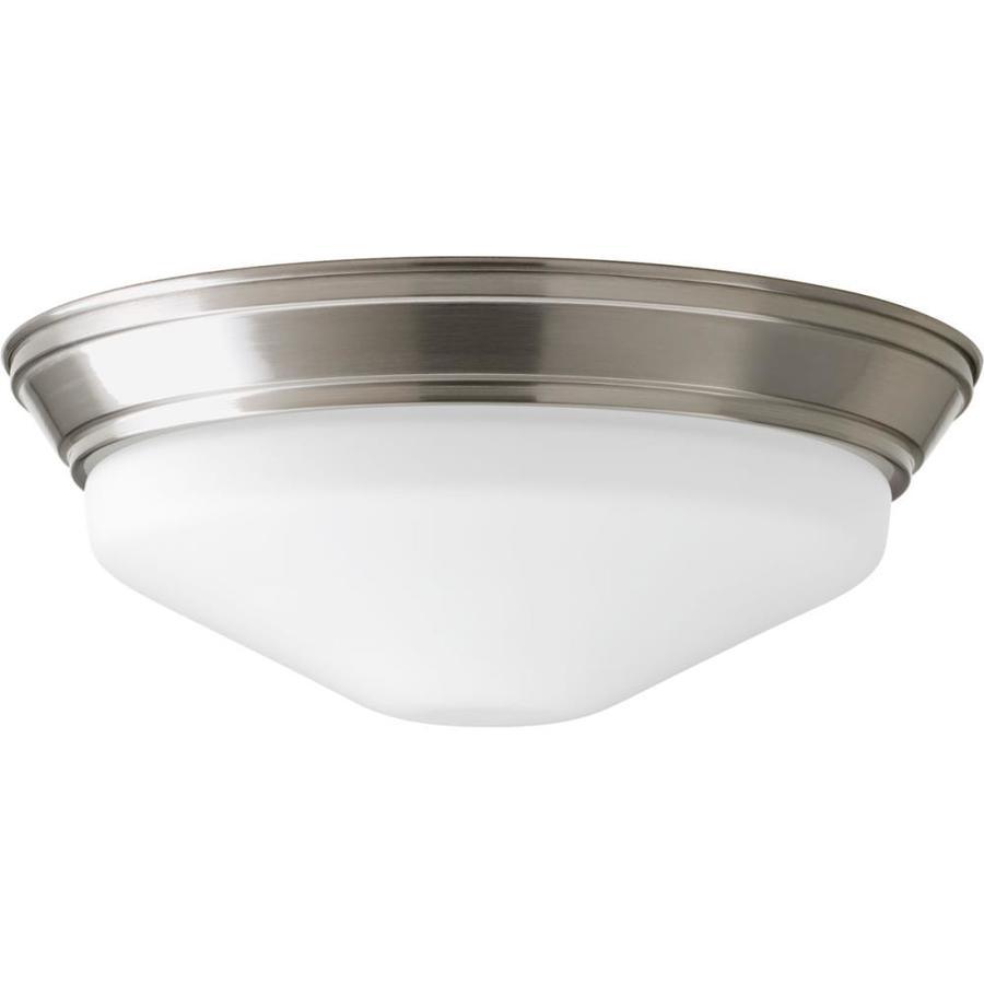 Progress Lighting LED Flush Mount 11-in Brushed Nickel Transitional LED Flush Mount Light ENERGY STAR