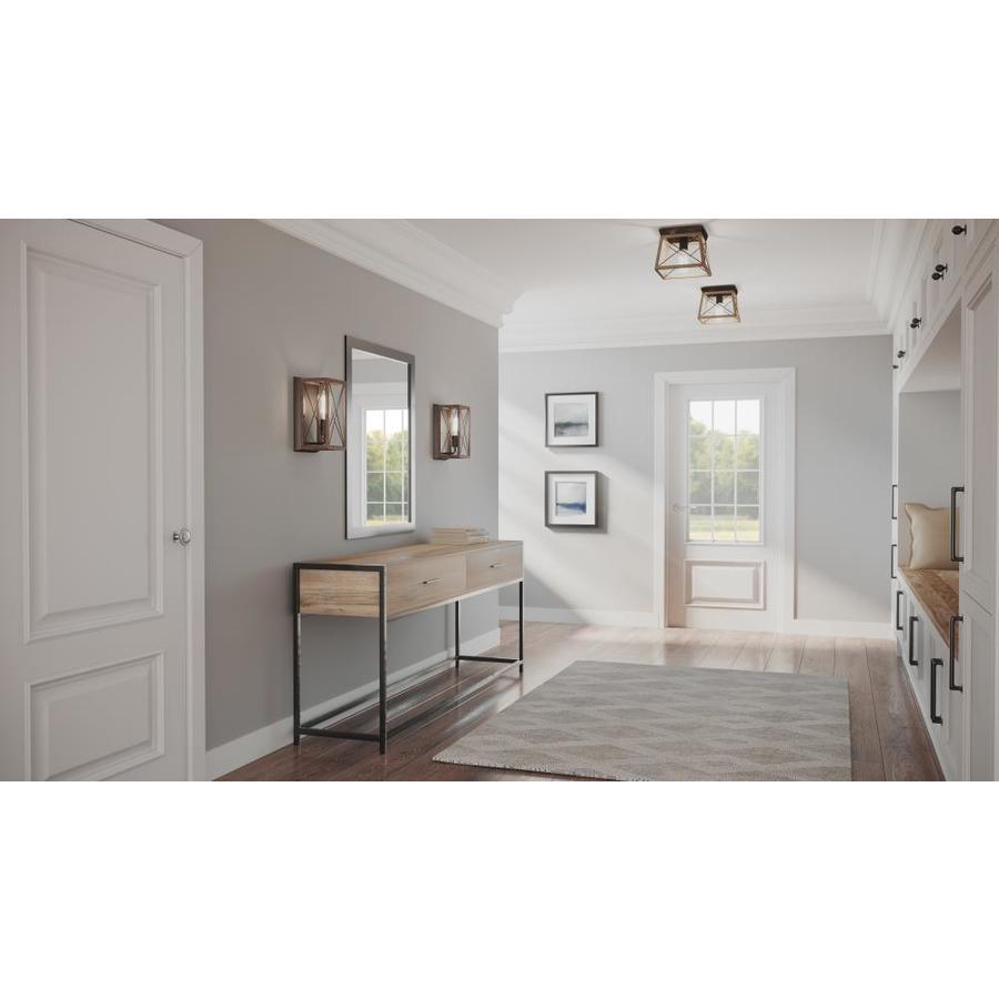 Progress Lighting Briarwood 9.5-in Antique Bronze Farmhouse Incandescent Flush Mount Light