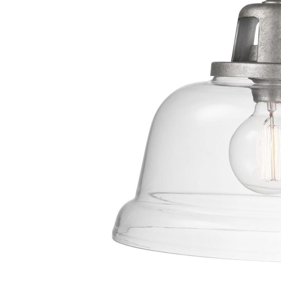 Progress Lighting Embellish Galvanized Coastal Clear Glass Bell Pendant Light