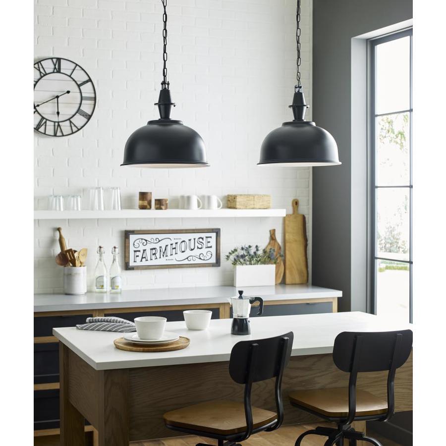 Progress Lighting Impress Black Industrial Dome Pendant Light
