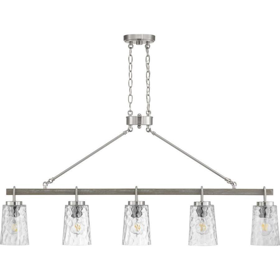 Progress Lighting Tiana 5-Light Driftwood and Brushed Nickel Transitional Chandelier