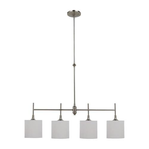 Sea Gull Lighting Stirling Brushed Nickel Traditional Cylinder Kitchen Island Light