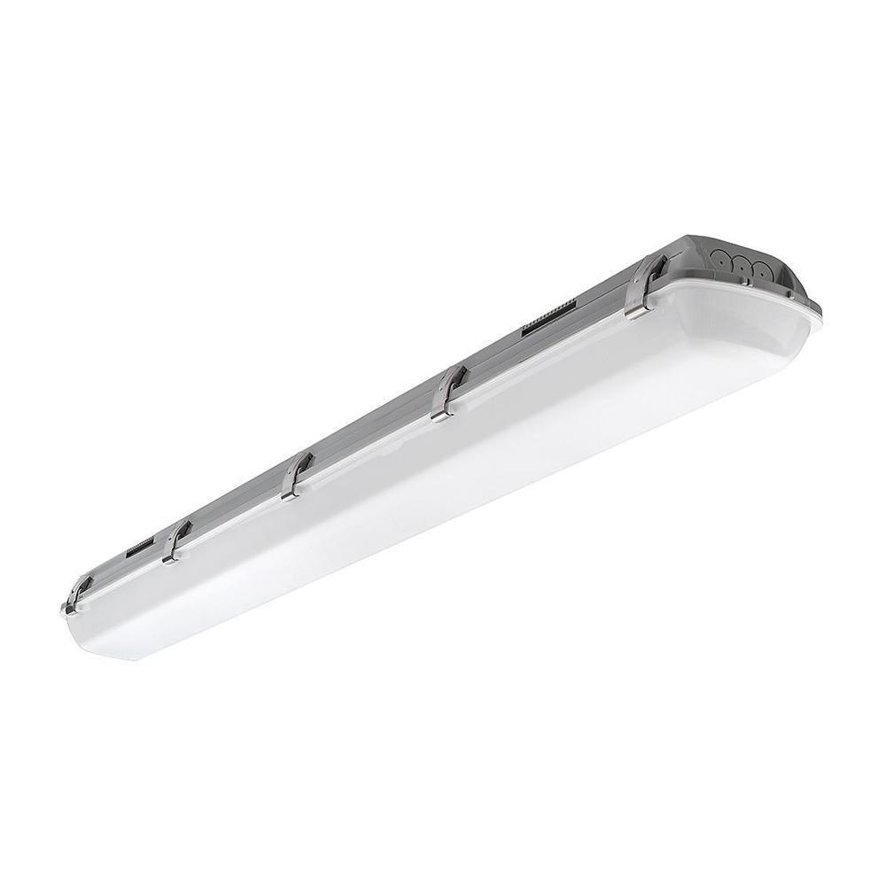 4 ft. 96-Watt Equivalence Integrated LED White Strip Light Fixture Vapor Tight 4000K High Output 5400 Lumens Multi-Volt