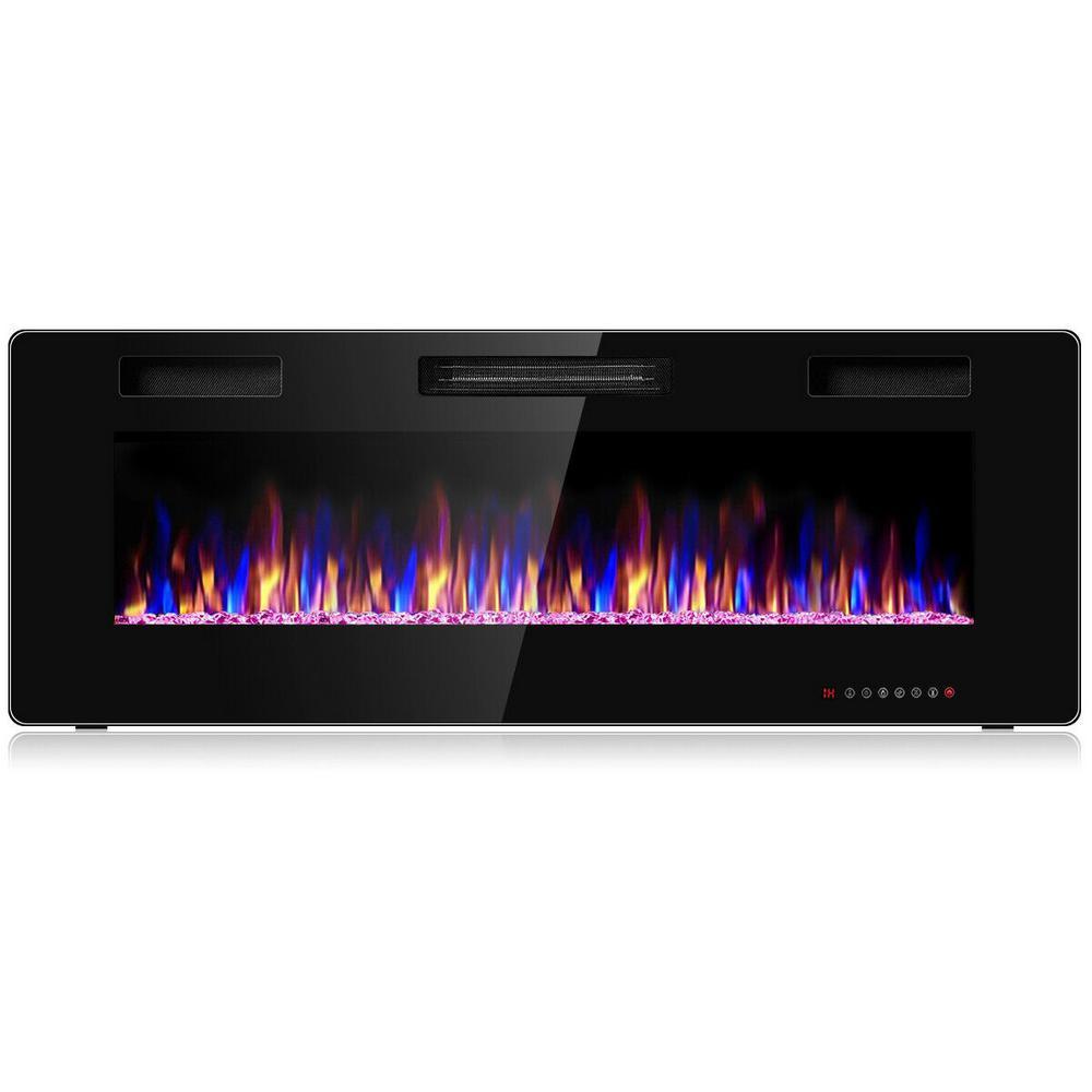 Electric Remote Control 5000 BTU 50 in. Wall Electric Fireplace in Black