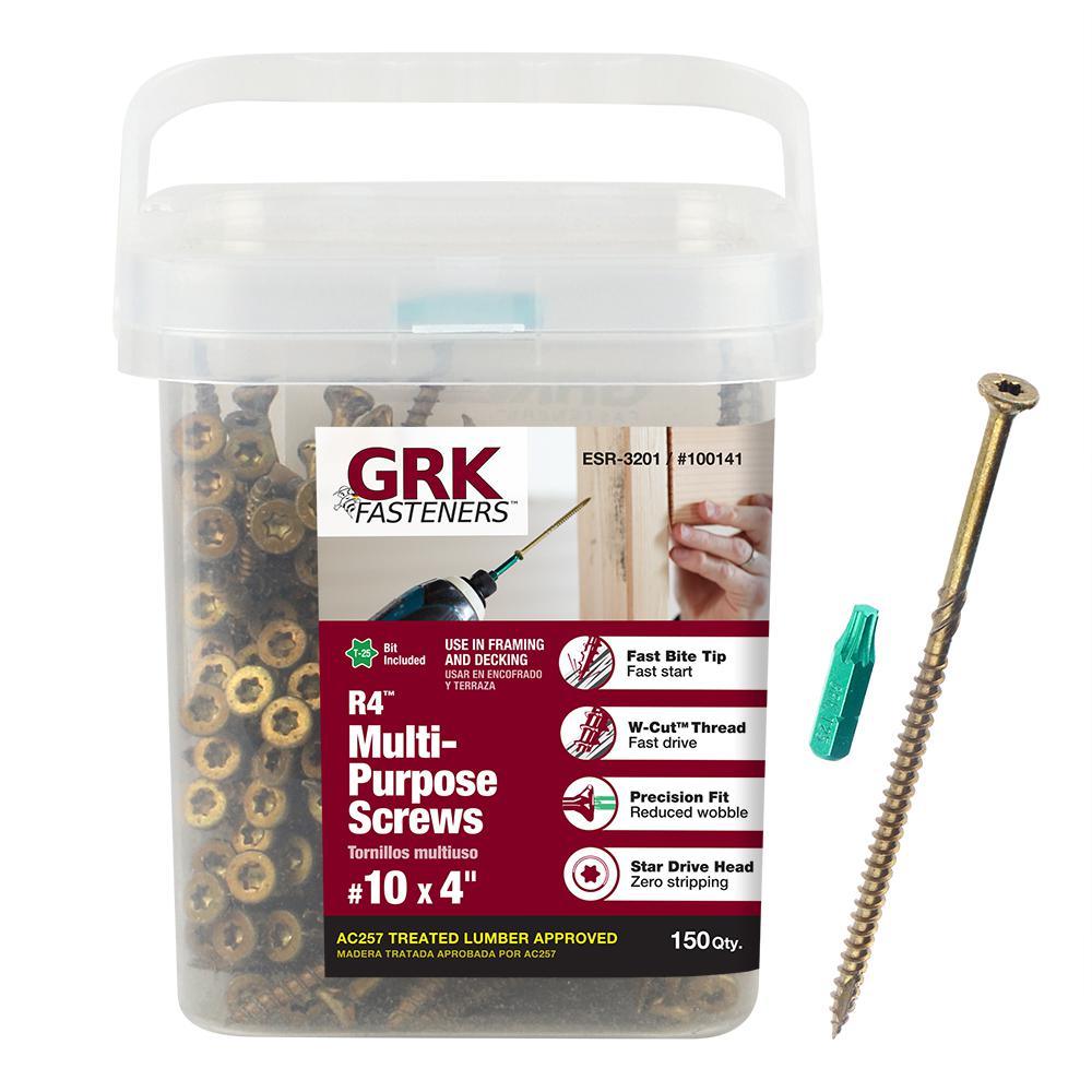 #10 x 4 in. Star Drive Bugle Head R4 Multi-Purpose Wood Screw (150-Pack)