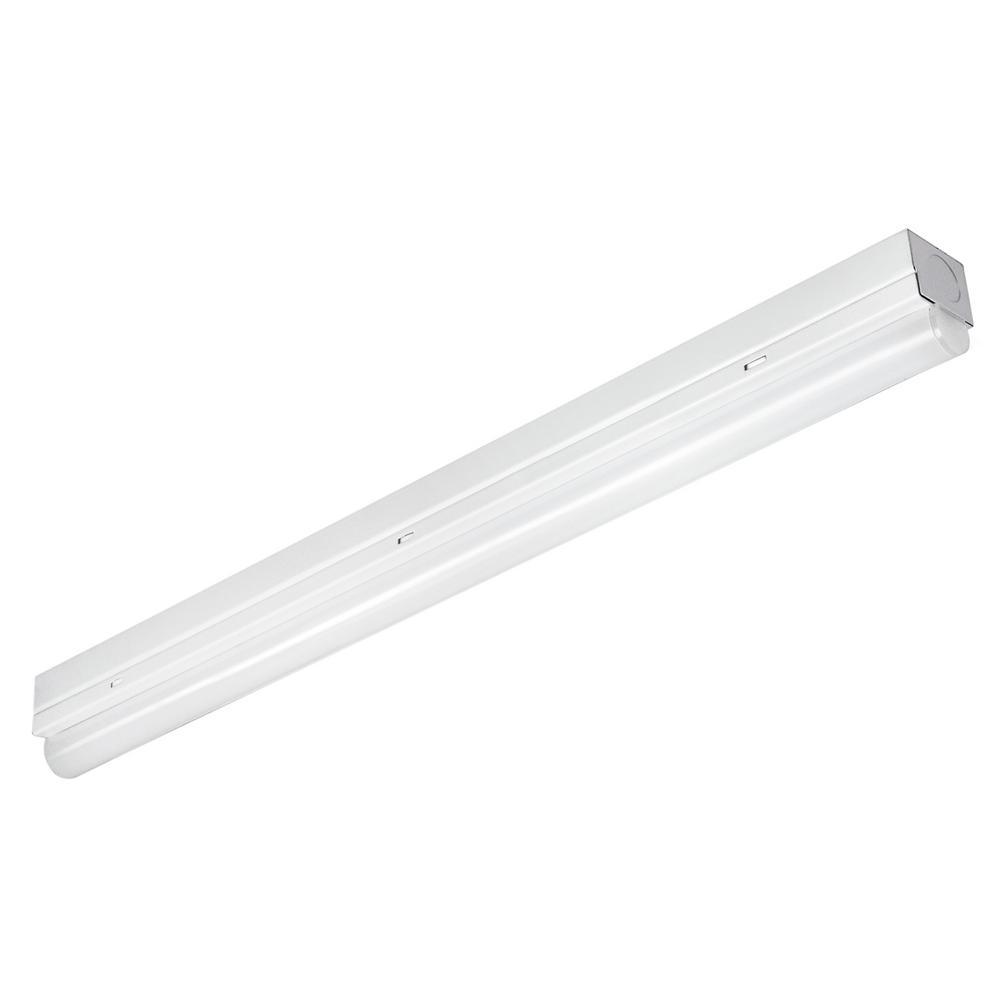 2 ft. 100-Watt Equivalent (3000K) Integrated LED Warm White Linear Single Strip Flush Mount White Strip Light Fixture