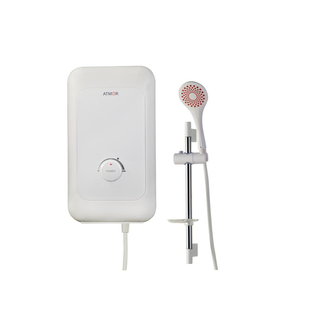 6,000-Watt Electric Tankless Water Heater Shower System (Incl. Water Heater, Hose, Handheld, Rise Bar, Soap Dish)