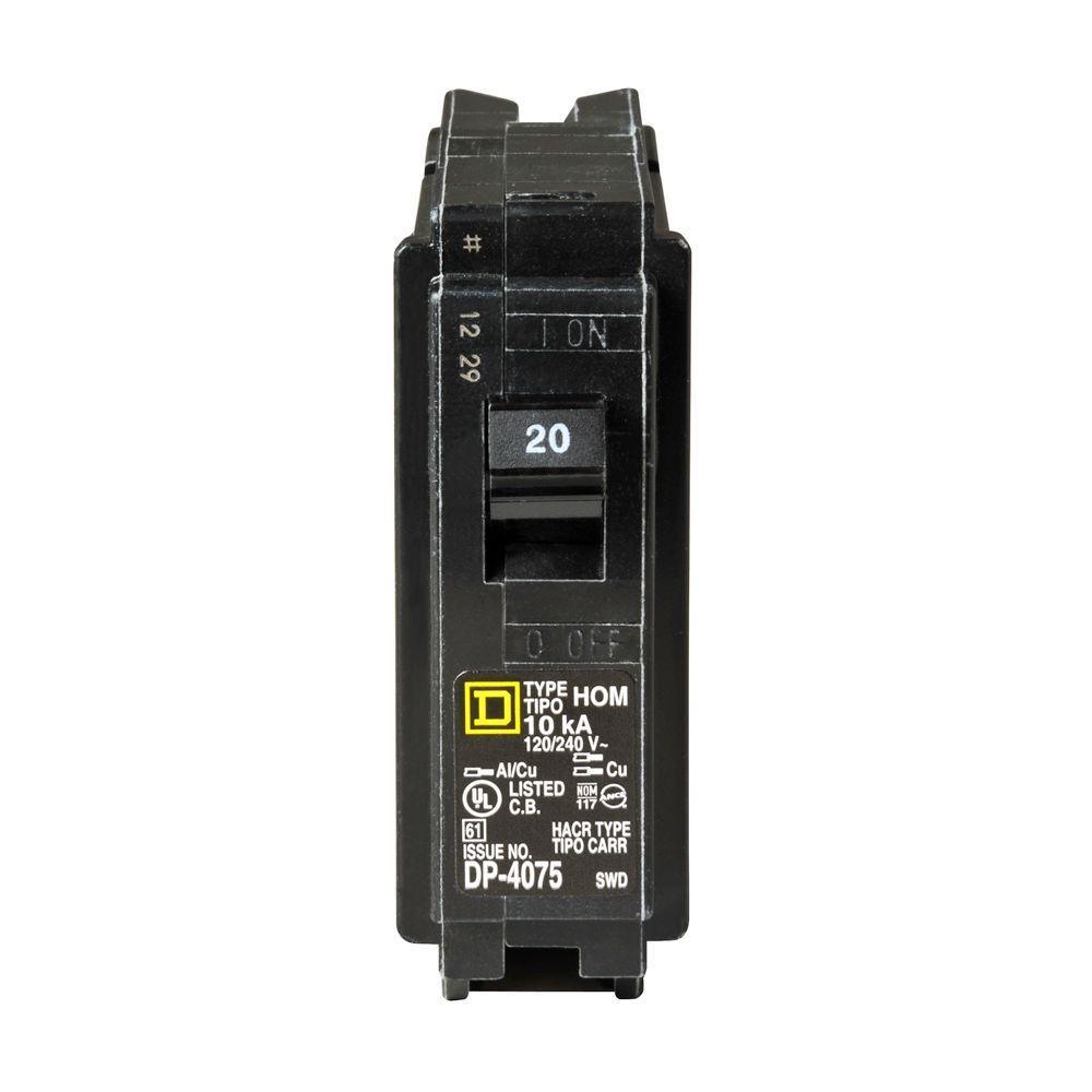 Homeline 20 Amp Single-Pole Circuit Breaker