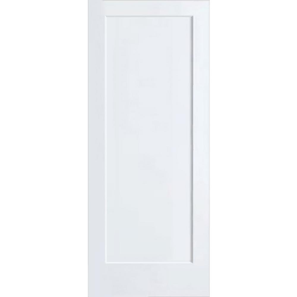 18 in. x 80 in. Shaker 1-panel White Solid Core Wood Interior Door Slab