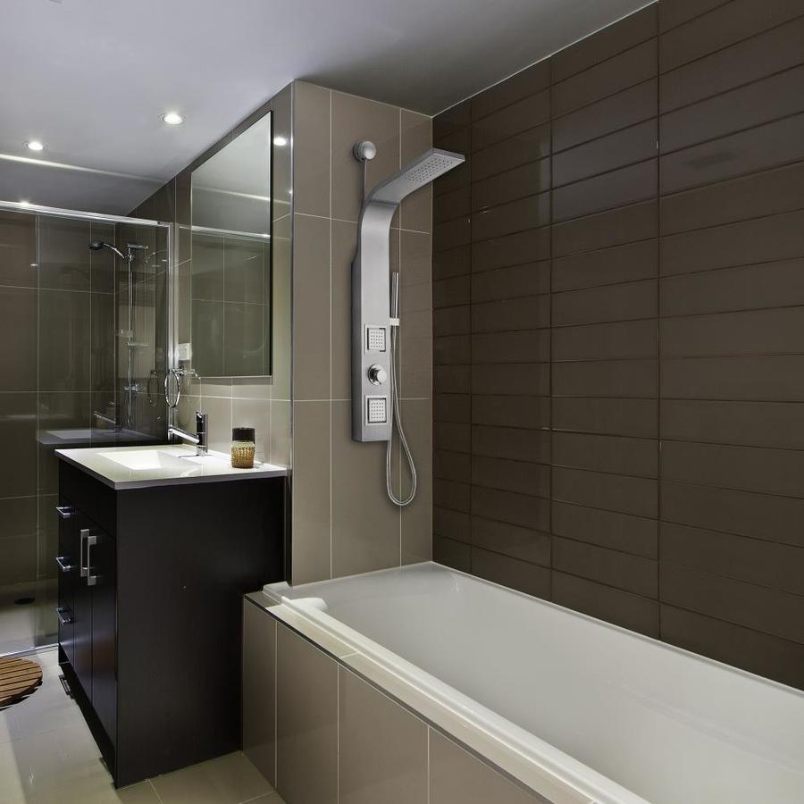 AKDY 39-in Brush Stainless Steel 2-Spray Shower Panel System (Valve Included)