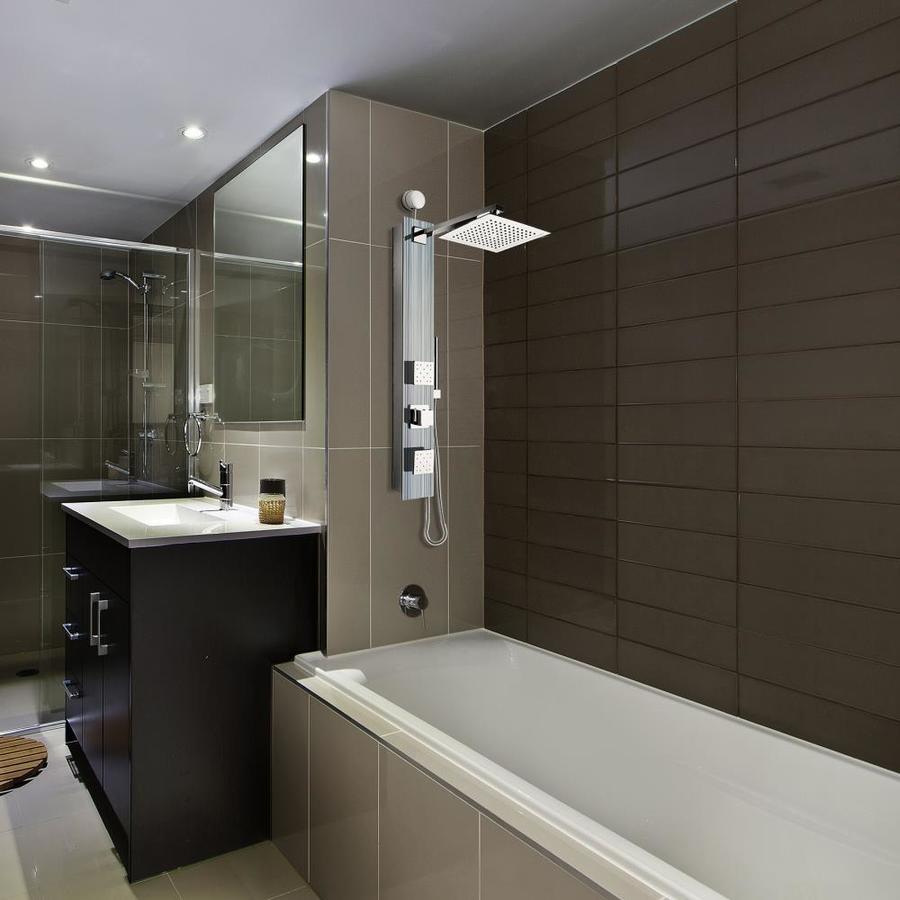 AKDY 35-in Brushed Stainless Steel 2-Spray Shower Panel System (Valve Included)