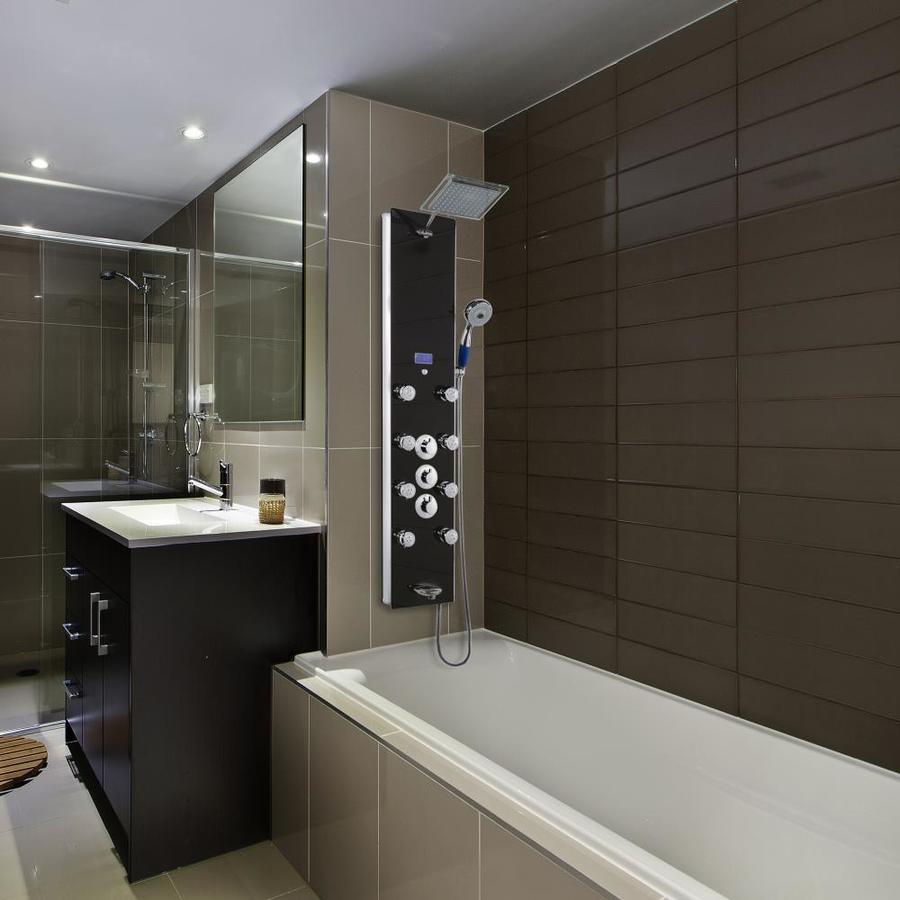 AKDY 52-in Black 8-Spray Shower Panel System