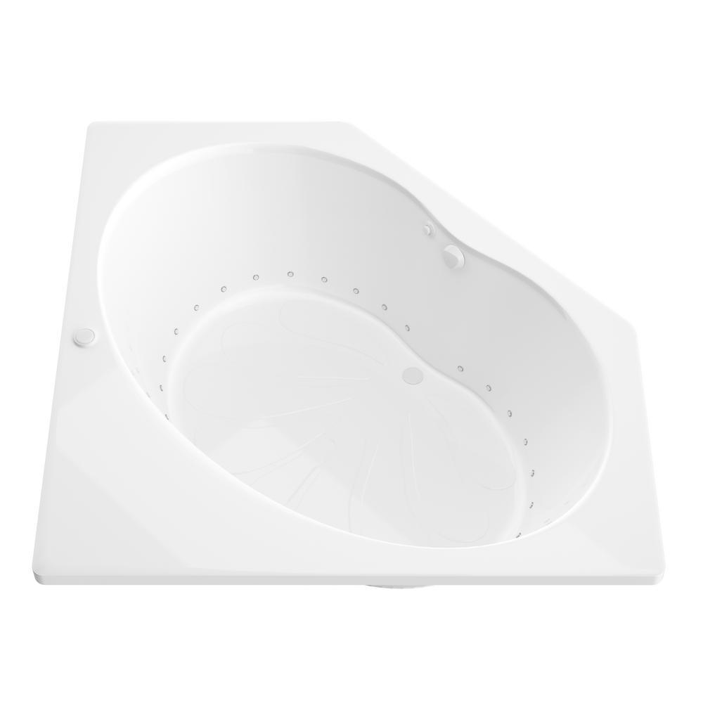 Carnelian 5 ft. Center Drain Air Bath Tub in White