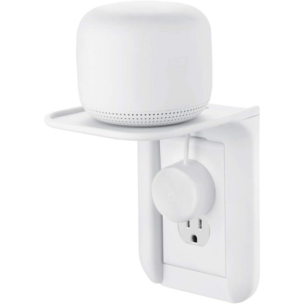 AC Outlet Mount for Google Nest Wi-Fi - Wall Outlet Shelf for Google Home, Nest Mini, Nest Hub, Dot Speaker, Sonos One