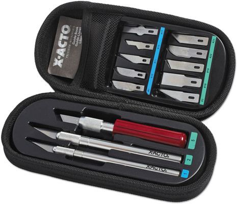 X-Acto X5285 Knife Set, 3 Knives, 10 Blades, Carrying Case