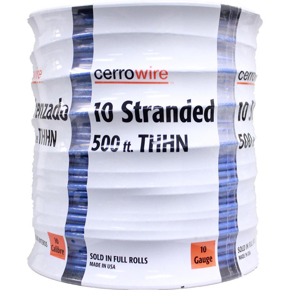 500 ft. 10/1 Blue Stranded THHN Cable