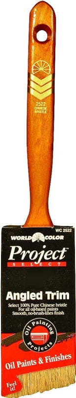 Linzer WC2522-2 Paint Brush, Walnut/White, Wood Handle, 2 in W, 2-1/2 in L Bristle, China Bristle, Sash Handle