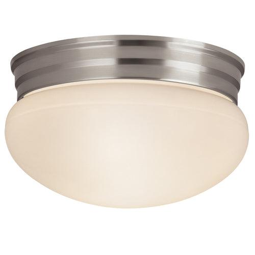 Project Source 9.25-in Brushed Nickel Traditional Flush Mount Light