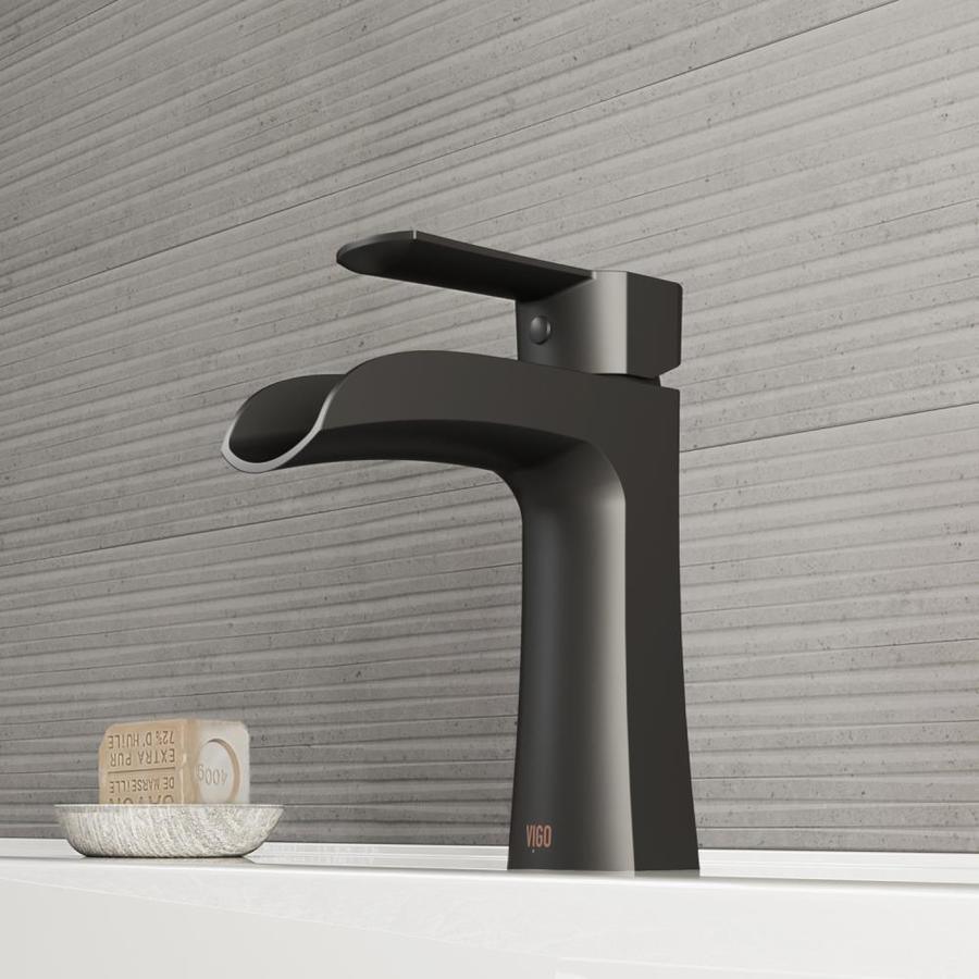 VIGO Paloma Matte Black 1-handle Single Hole WaterSense Bathroom Sink Faucet