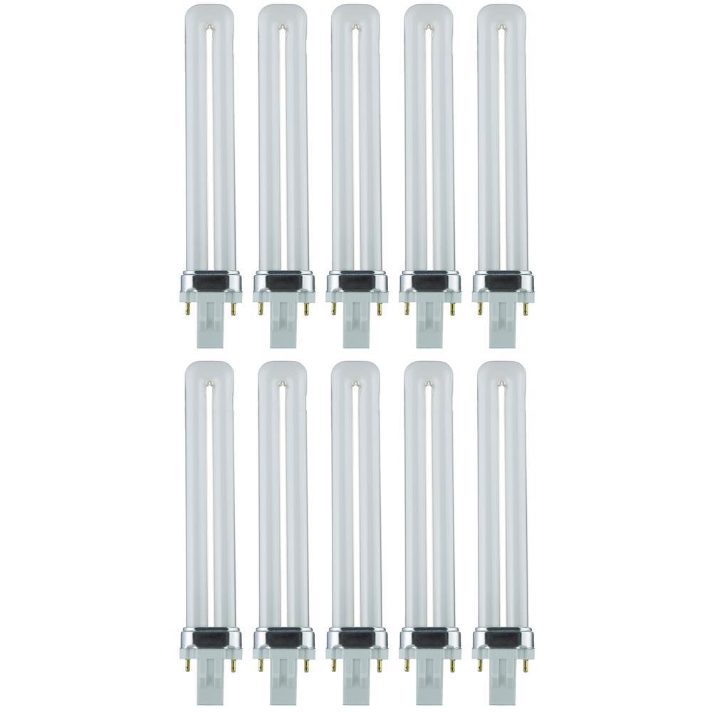 60-Watt Equivalent Twin Tube PL U-Shaped GX23 Base CFL Light Bulb in Cool White, 4100K (10-Pack)