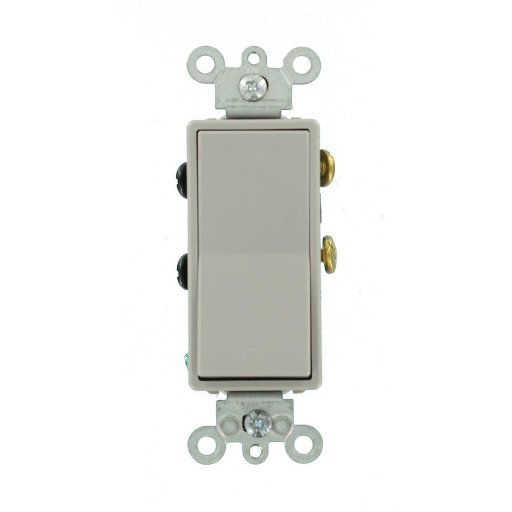 15 Amp Decora Residential Grade 4-Way Rocker Switch, Gray