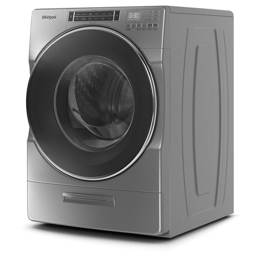 Whirlpool 4.3-cu ft Closet-Depth High-Efficiency Front Load Washer with Load and Go XL Dispenser - Chrome Shadow