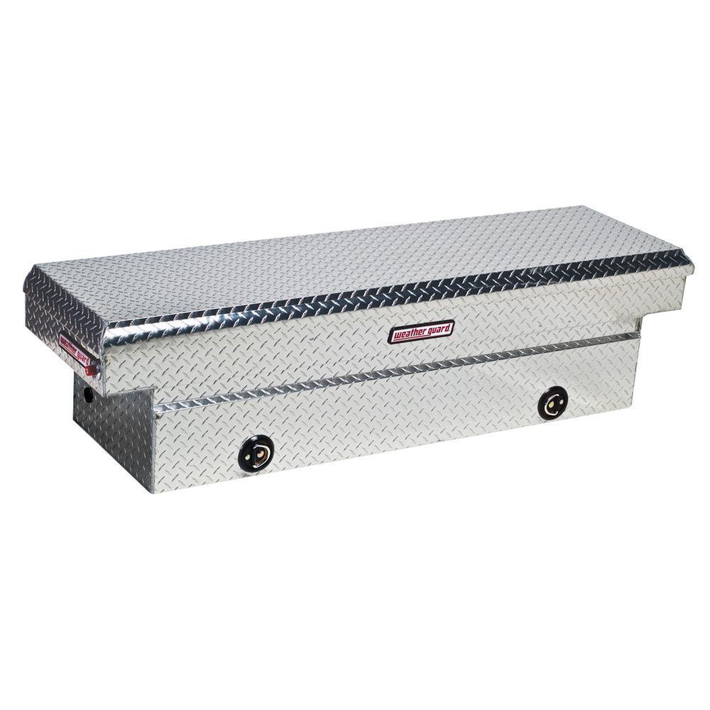 Weather Guard 72 in. Diamond Plate Aluminum Full Size Crossbed Truck Tool Box