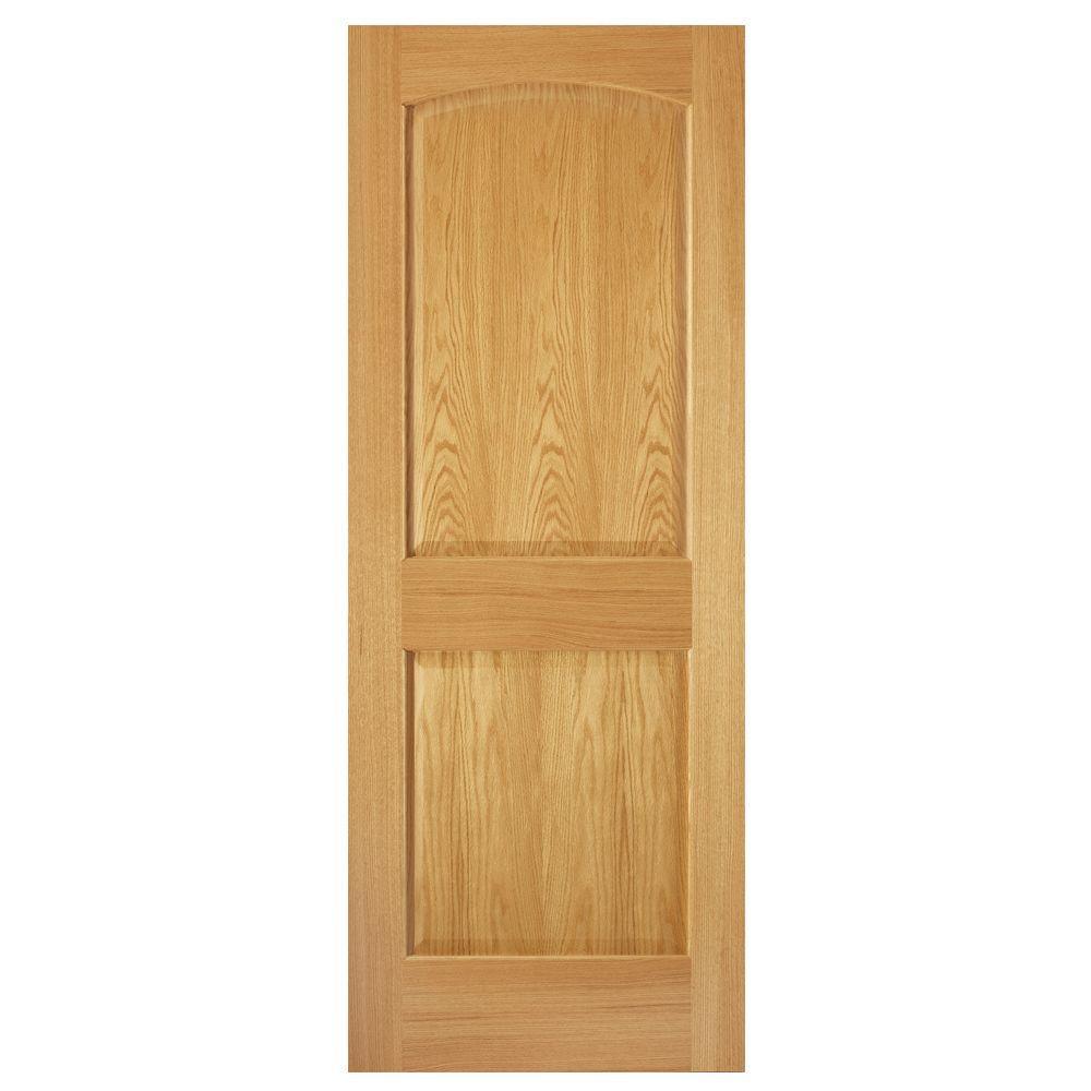 30 in. x 80 in. 2-Panel Arch Solid Core Oak Interior Door Slab