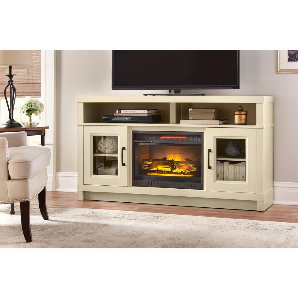 Ashmont 60 in. Freestanding Electric Fireplace TV Stand in Antique White