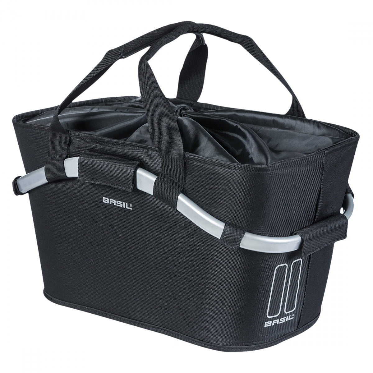Bike Basket Basil 2Day Classic Carry All Black Polyester/Alloy 11x19.7x10.2`