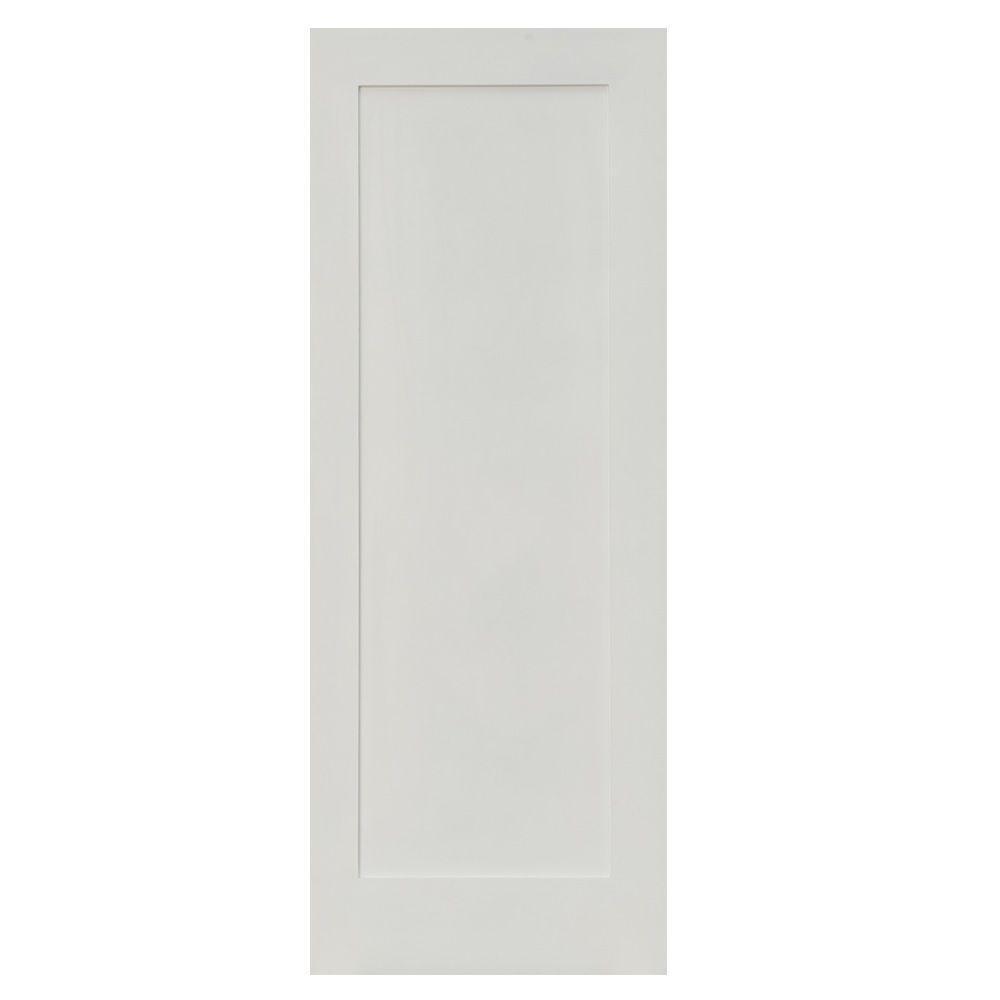 36 in. x 96 in. Shaker 1-Panel Primed Solid Hybrid Core MDF Interior Door Slab
