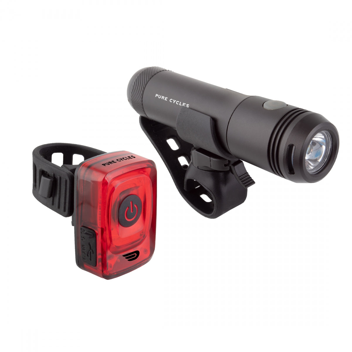Pure Cycles City Torch & Cube Combo Light Silicone Strap USB 300 5F/4R