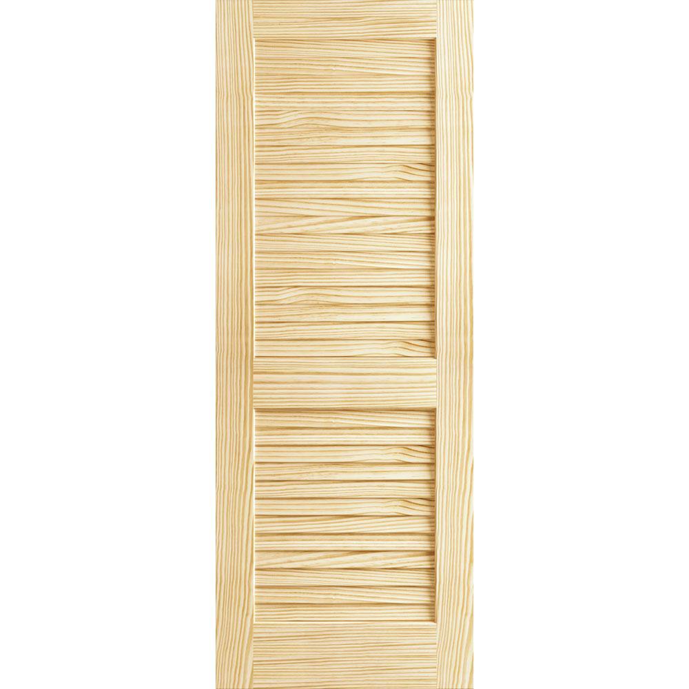 24 in. x 80 in. Unfinished Plantation Louver Louver Solid Core Wood Interior Door Slab