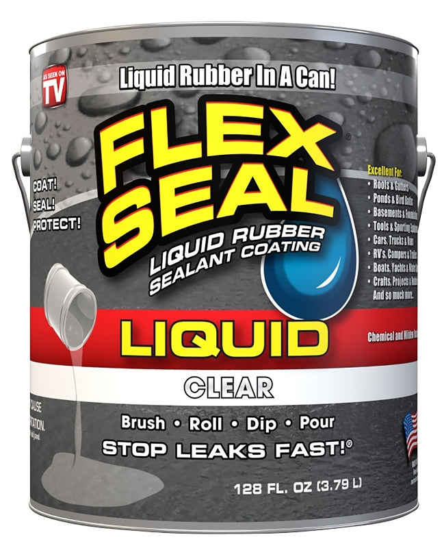 Flex Seal LFSCLRR01 Rubberized Coating, Clear, 1 gal, Can