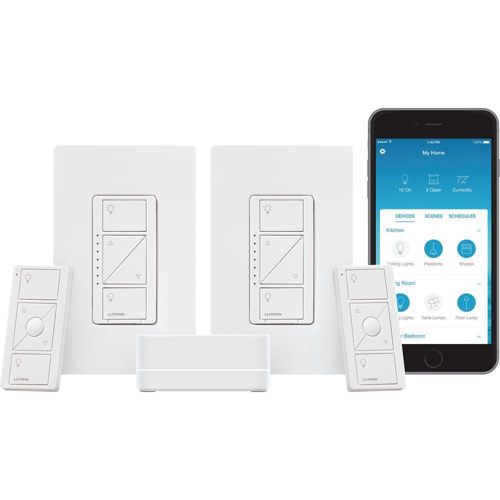 Caseta Wireless Smart Lighting Dimmer Switch (2 Count) Starter Kit