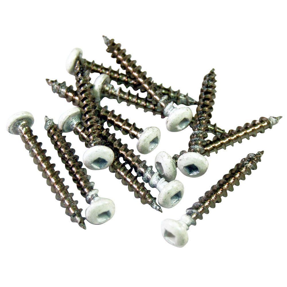 1-1/2 in. Lattice White SS Screws (12-Piece/Bag)