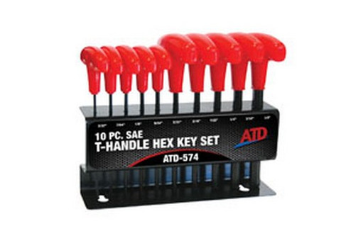 ATD Tools 574 T-Handle Hex Key Set, SAE, 10pc