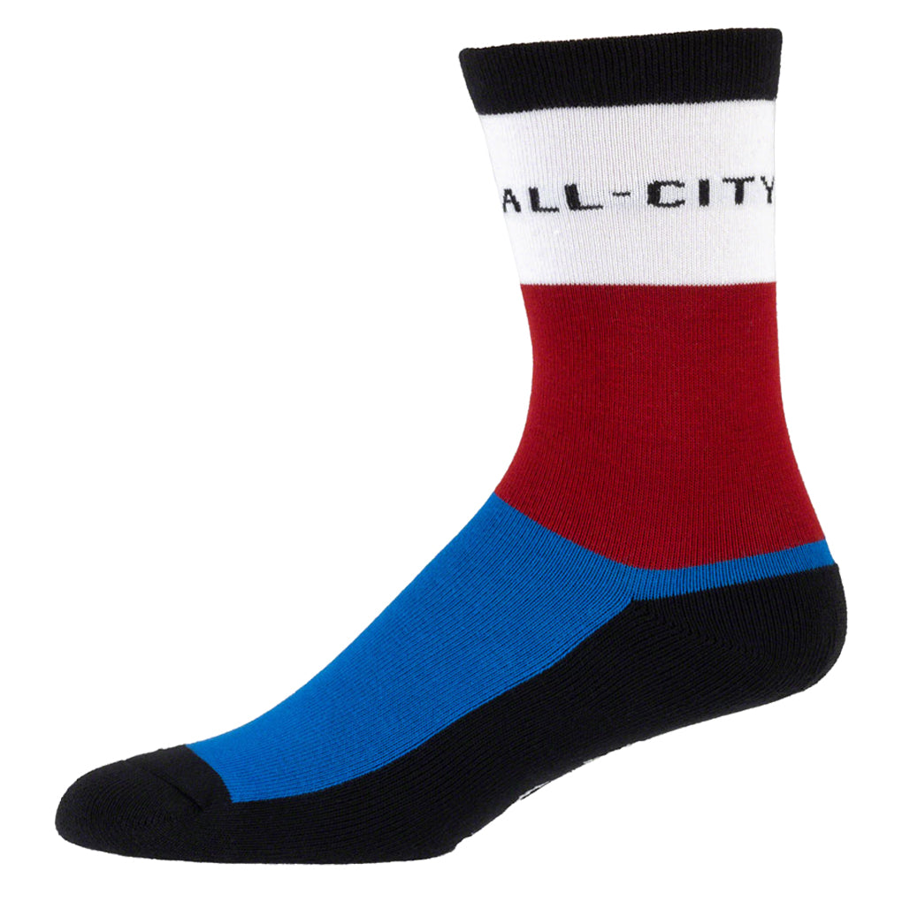 All-City Parthenon Party Sock - White, Red, Blue, Black, Small/Medium