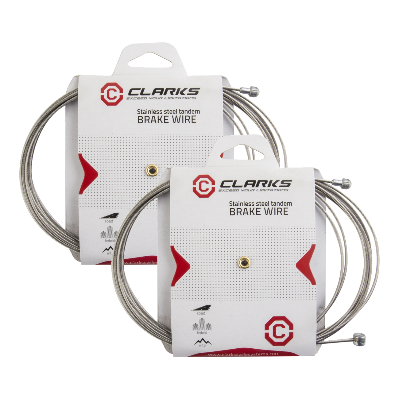 Pack of 2 Clarks Stainless Steel Brake Wire Front or rear 3060mm 1.5mm Silver