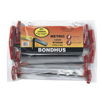 Bondhus 13187 T-Handles Balldriver Hex 8pc Set