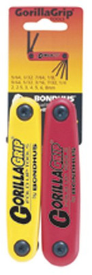Bondhus 12522 GorillaGrip Hex Fold Up Double Pack (2-8mm) & (5/64-1/4-Inch)