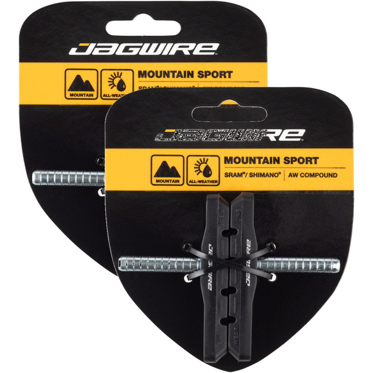 Pack of 2 Pairs Jagwire Mountain Sport Cantilever Brake Pads Smooth Post
