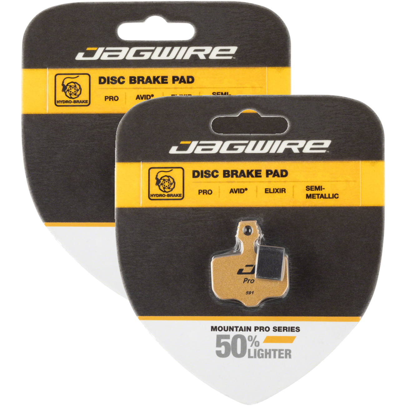 Pack of 2 Pairs Jagwire Mountain Pro Alloy Backed Semi-Metallic Disc Pads