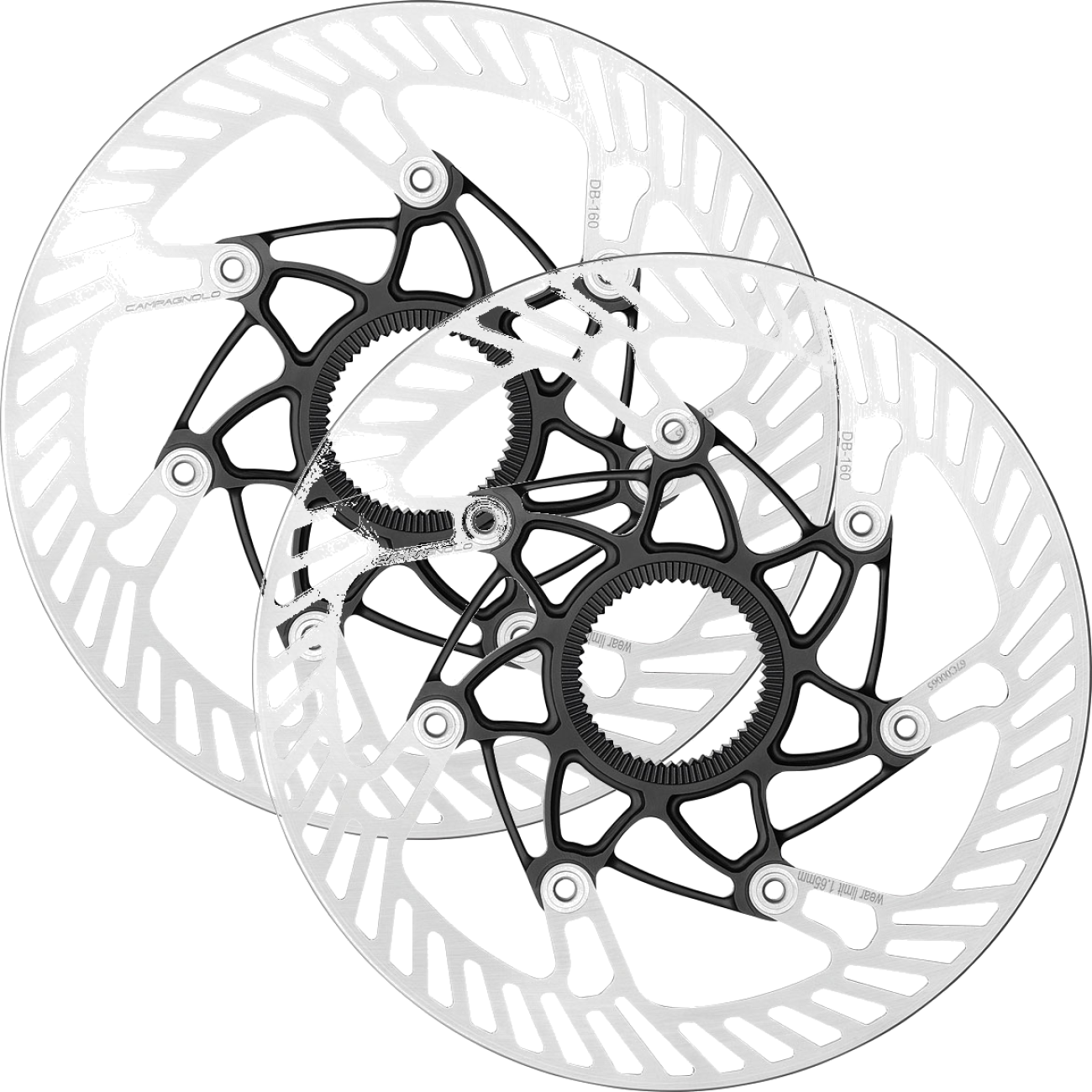 Pack of 2 Campagnolo 03 Disc Brake Rotor - 160mm, Center Lock, Silver/Black